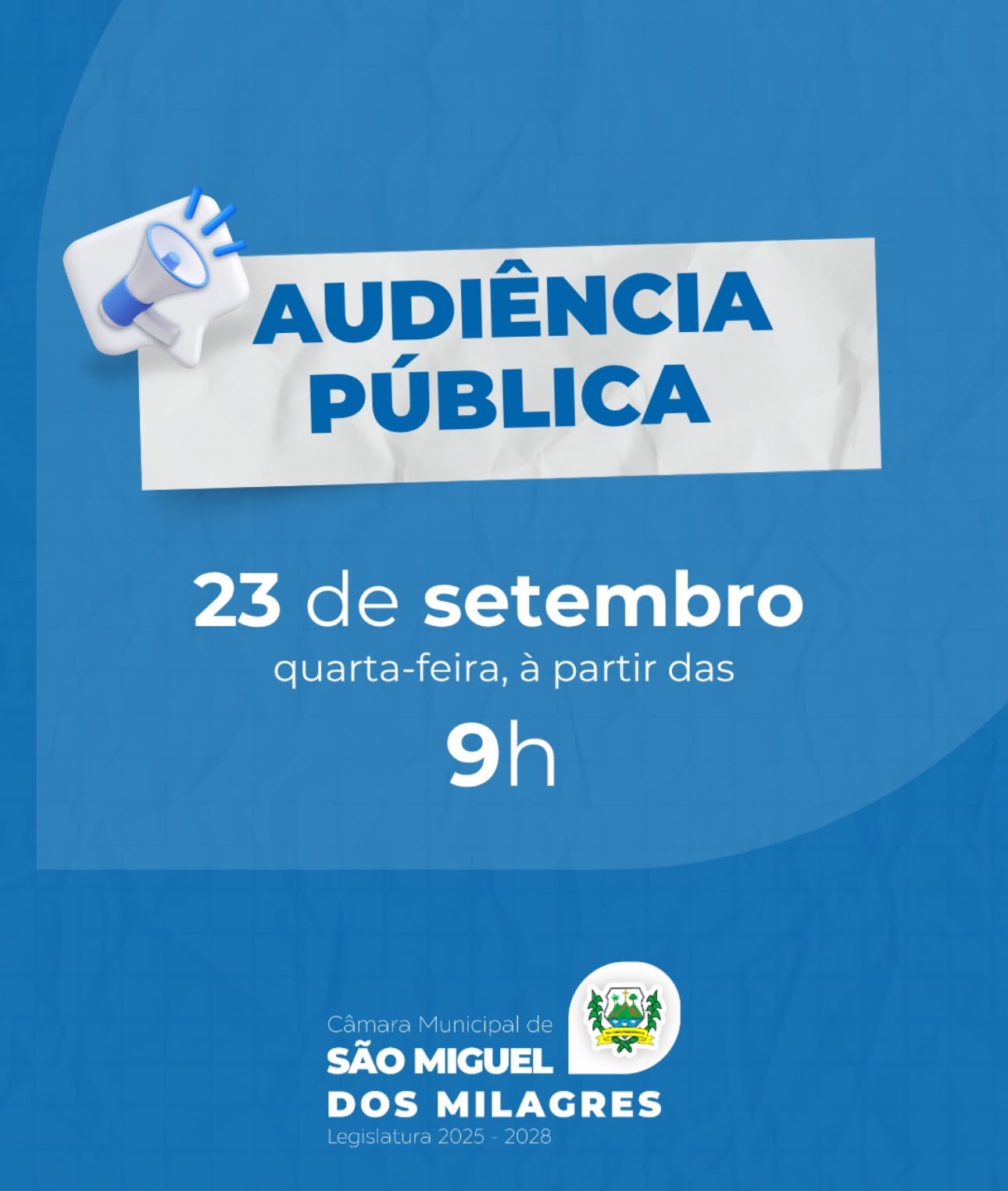 Câmara de São Miguel dos Milagres realiza Audiência Pública para debater criação de 232 cargos efetivos